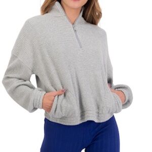 [Aerie] Waffle Quarter Zip Sweatshirt